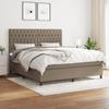 Maison Exclusive - Slatted Bed Base with Taupe Mattress 180x200 Cm Fabric