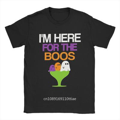 Funny Drinking Design Halloween Boos T Shirt Pure Cotton Vintage T-Shirts Round Neck Tees Short Sleeve Tops Birthday Present Unisex