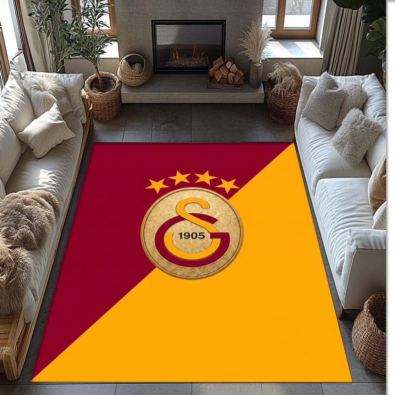 Tappeto Morbido Antiscivolo per Interni con Motivo Calcio Galatasaray FC Tappetino Decorativo Sportivo per Camera da Letto