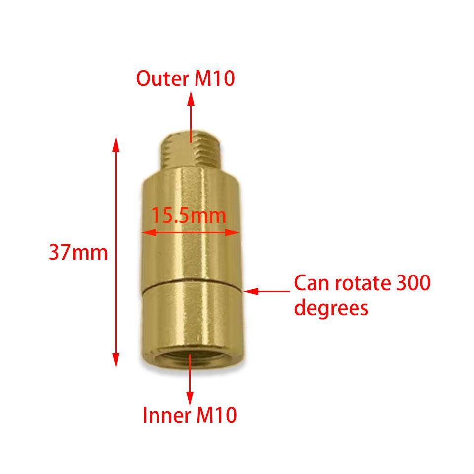 M8/M10 Universal Joint Shaking Head Short Rod Brass Universal Shaped Tube Rocker Arm Lamp Table Lamp Spotlight Accessories
