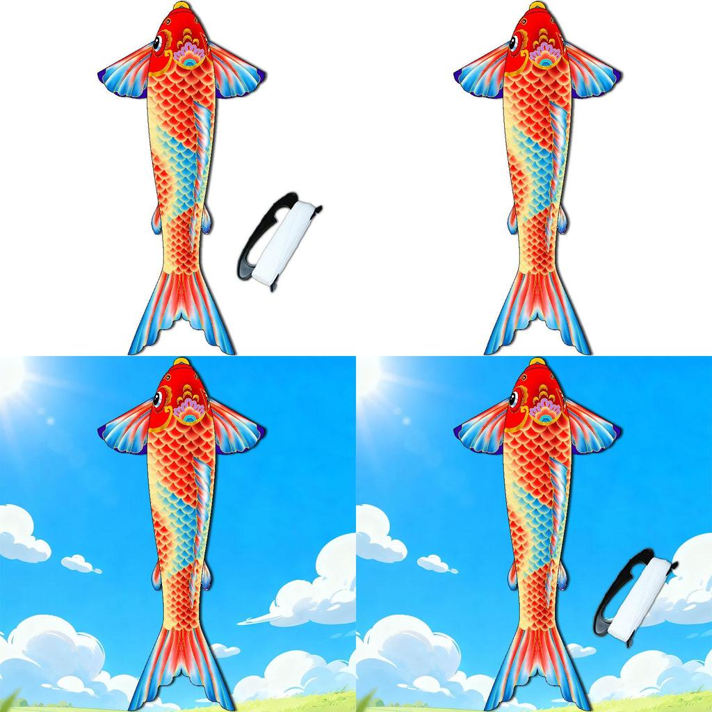 Koi Fish Triangular Kite With Glass Fiber Frame For Travel And Celebration Events