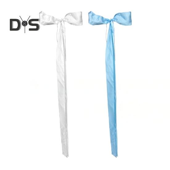 5 Pcs Wedding Bows Aisle Decorations Satin Ribbon Bows for Pew Back Ceremony Ribbons Sashes for Wedding Background Aisle Decor