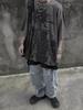 Pánske tričká Letné Streetwear High Street Gothic Skull Tričko Voľné Oversized Tričko s krátkym rukávom Tmavé Anime Pánske Y2k Top