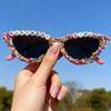 2026 Birthday Girl Sunglasses Cat Eye Frame Candy Sprinkle Embellished UV Blocking Party Sun Glasses Eyewear KJ220