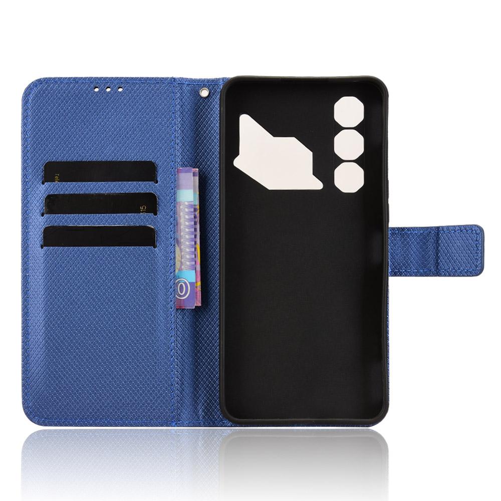 Pro ZTE nubia Neo 3 GT 5G Kožené pouzdro peněženka s popruhem Diamantová textura Kryt na telefon