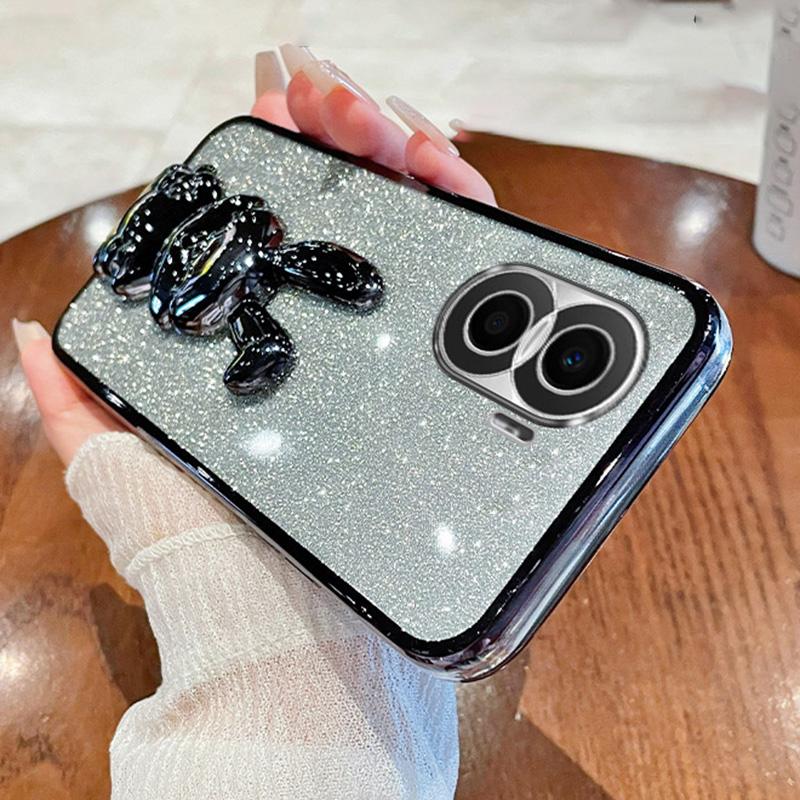For Honor X40i 5G Shockproof Case Cute Rabbit Anti-Drop Kickstand Phone Cover C