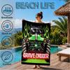 Mon-ster Truck Abenteuer Strandtuch, Super Weiche Mikrofaser, Perfektes Geschenk für Sie/Ihn, Geburtstag, für Pool, Strand, Reisen, Dekoration Strandparty