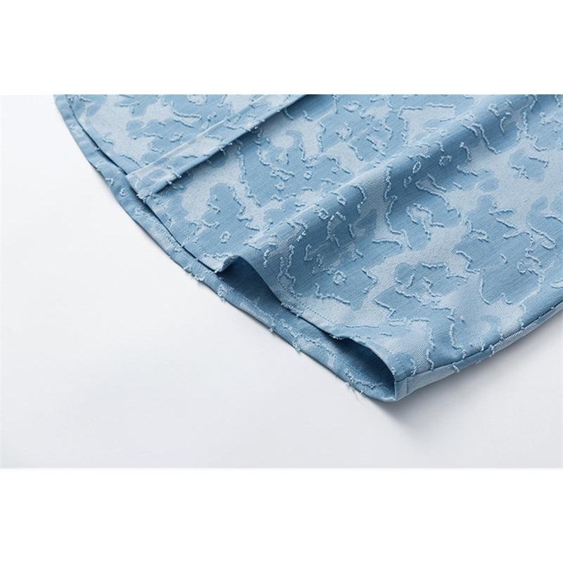 Nuova Camicia Estiva Casual da Uomo a Maniche Corte Vintage Usurata Tinta Unita Stampa Hawaiana Top da Spiaggia Blusa alla Moda