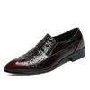 Men's Shoes Spring Crocodile Pattern Casual Shoes Pointed Business Dress Leather Shoes British Retro Casual Single Shoes Men