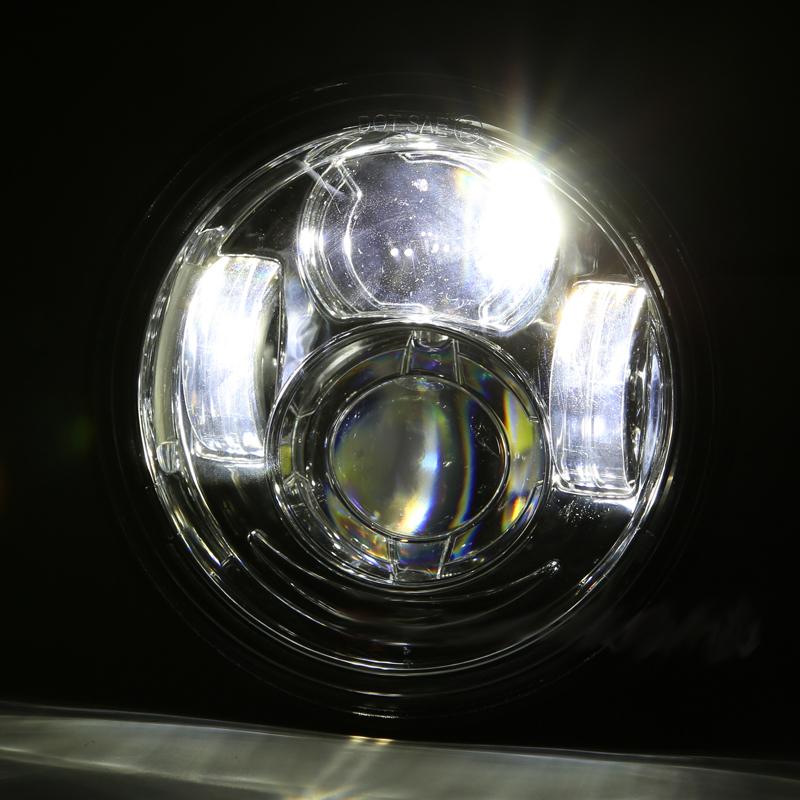 2PCS 5 inch Fat Bob Led HeadLight For Harley Motorcycle For Harley Dyna Fat Bob Dual Headlamp Double LED Headlights With DRL