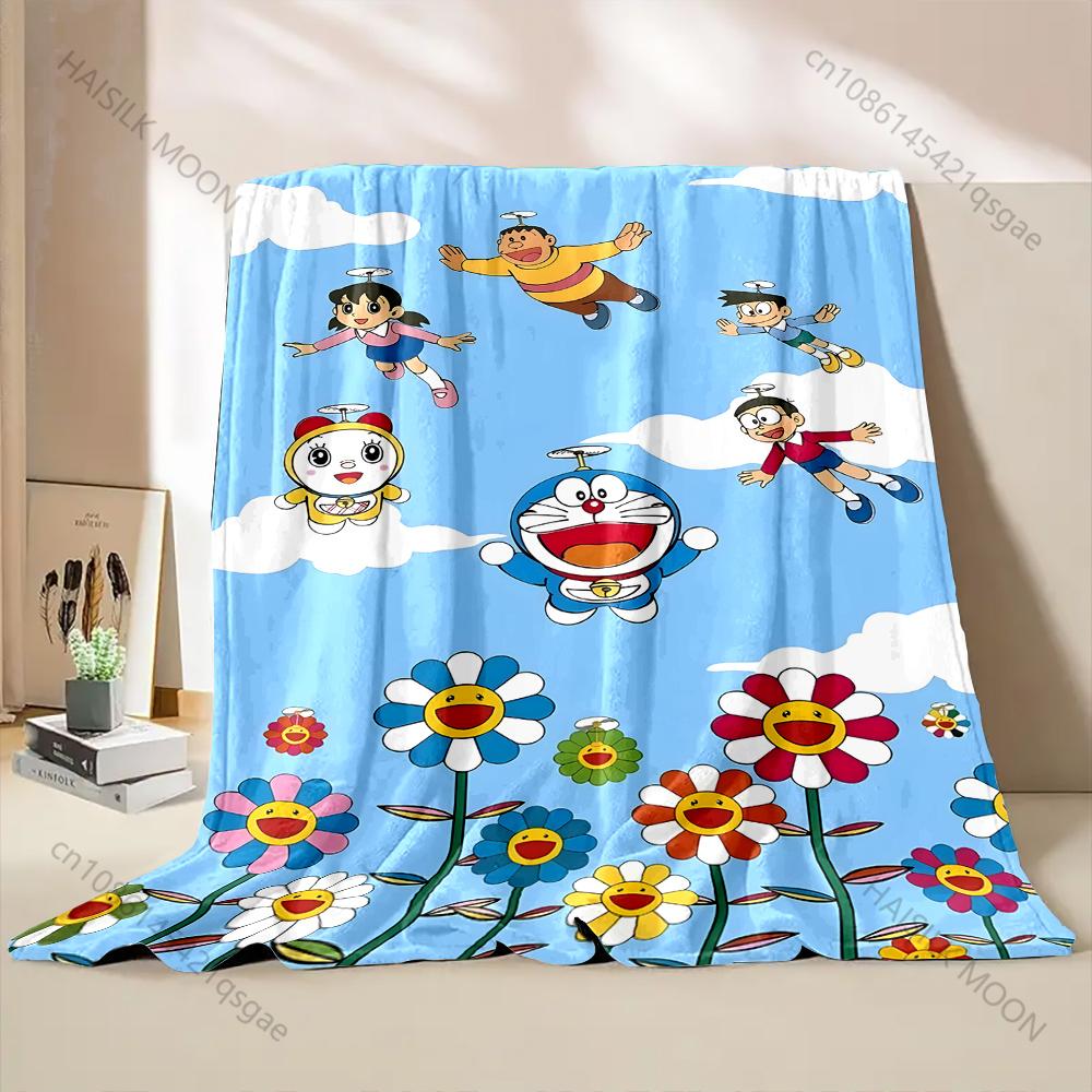 1PC Japanese Anime Doraemon Printed Blanket Flannel Fluffy Soft Blanket for Adult Kids Plush Sofa Bed Car Camping Luxury Gifts