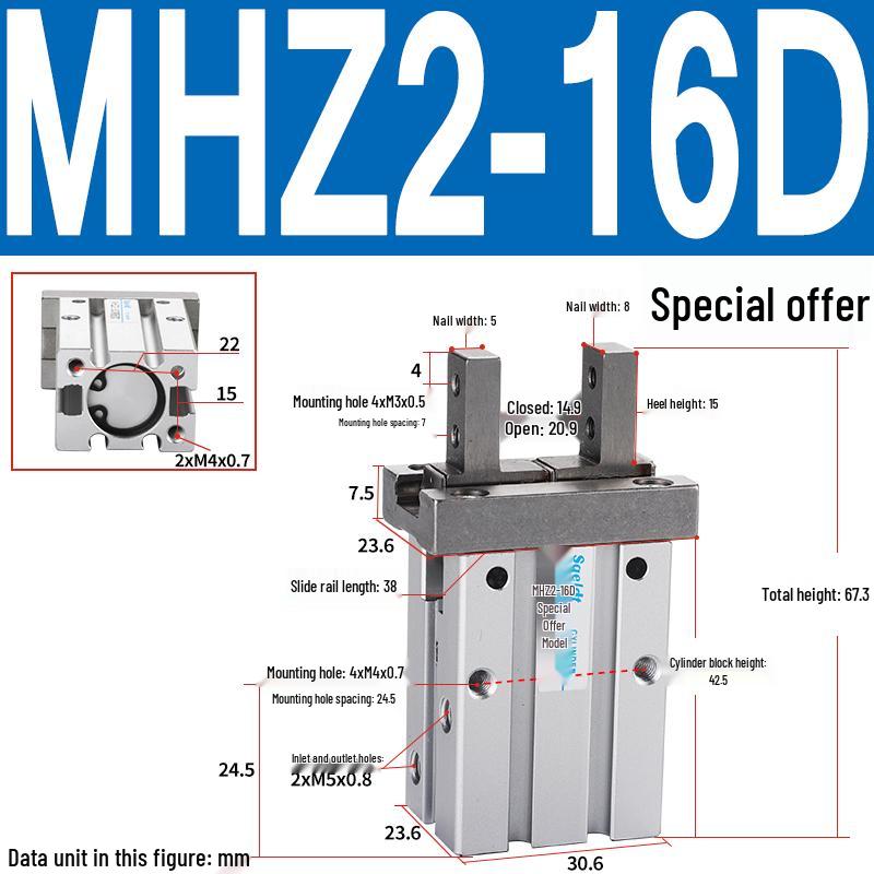 MHZL2 Pneumatic Finger Cylinder Parallel Manipulator Gripper MHZ2/HFZ Series