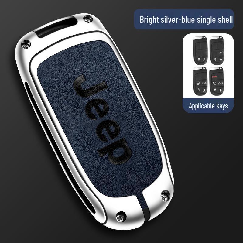 Metal Key Cover for Jeep Compass, Cherokee, Renegade, Grand Commander, Wrangler