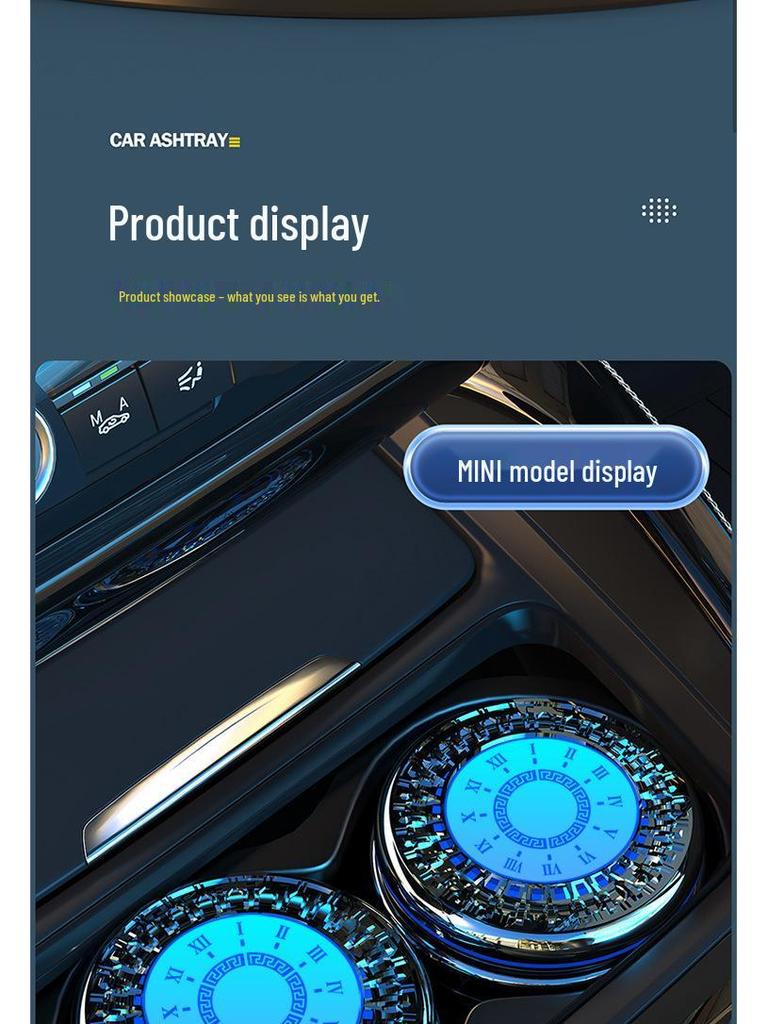Illuminated Car Ashtray for Baojun Models: 510, 530, 730, 310W, 360, E100, E200, RS5
