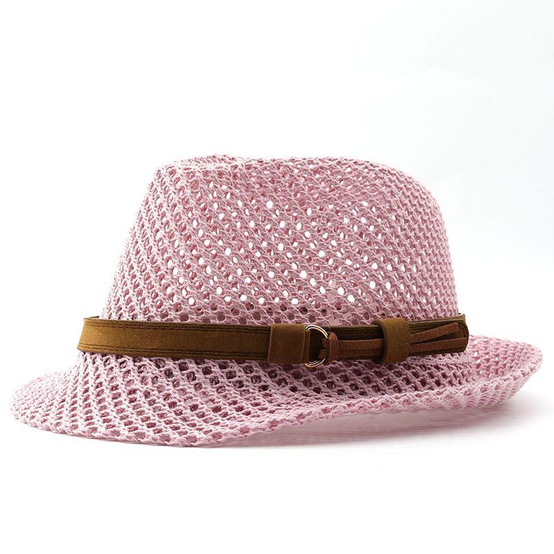Hat Men's Summer Shade Jazz Top Hat Korean Version Hand-knitted Casual Couple Hollow Belt British Straw Hat