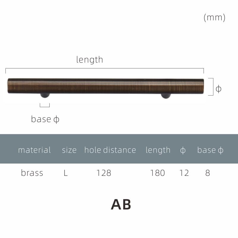 Dooroom Yu'an Brass Furniture Handles Nordic Modern Pastoral Wardrobe Dresser Cupboard Drawer Cylinder Black/Gold Pulls Knobs