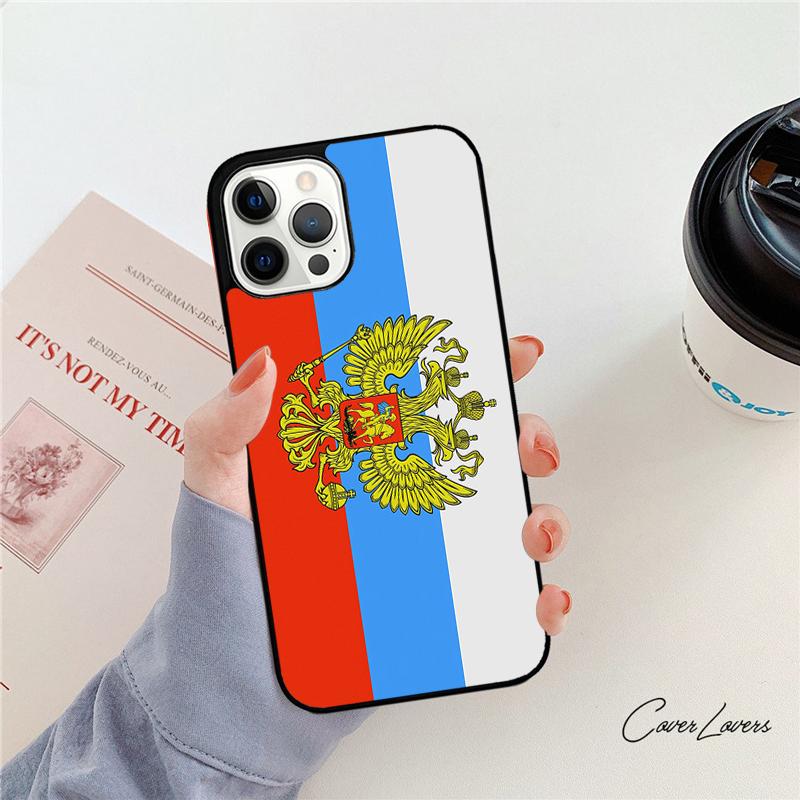 Russia Flag Coat Of Arms Phone Case For iPhone 17 Air 14 15 16 13 12 Cover For Apple iPhone 17 Air 11 Pro Max Plus Coque