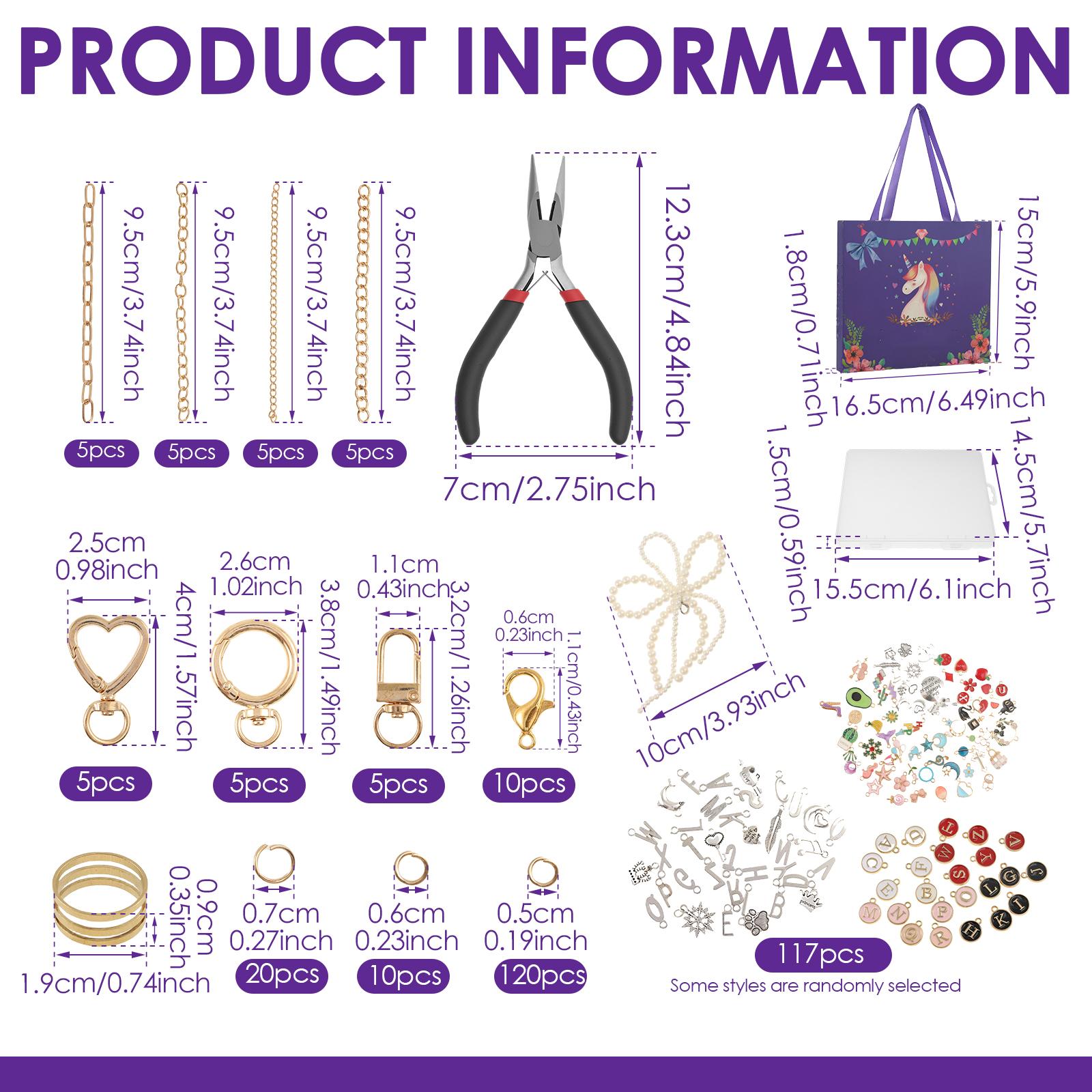 

Keychain Making Kit Practical Bag Charm Kit Multifunctional DIY Keychain Supplies for DIY Crafting and Jewelry Making