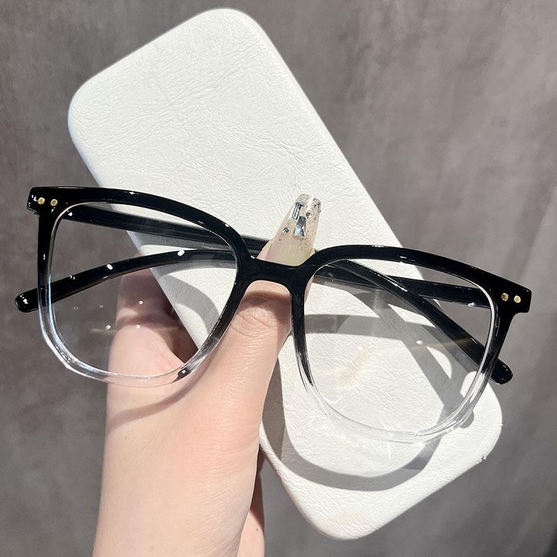 Fashion Women Square Frame Reading Glasses Fashion Anti-blue Far Sight Eyeglasses for Men Unisex Large Frame Plus Diopter Eyewear