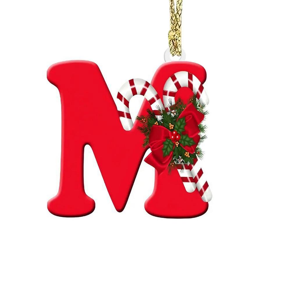 1pc Christmas Pendant Acrylic 26 Letter Pendant Hanging Christmas Tree Ornament Accessories Xmas New Year Decor Ornaments