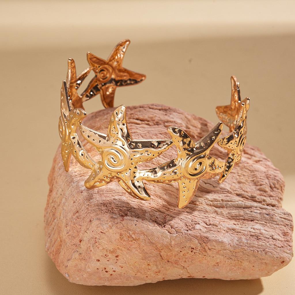 Shell Conch Turtle Starfish Coconut Open Bracelet Metal Vacation Wind Niche Premium Jewelry