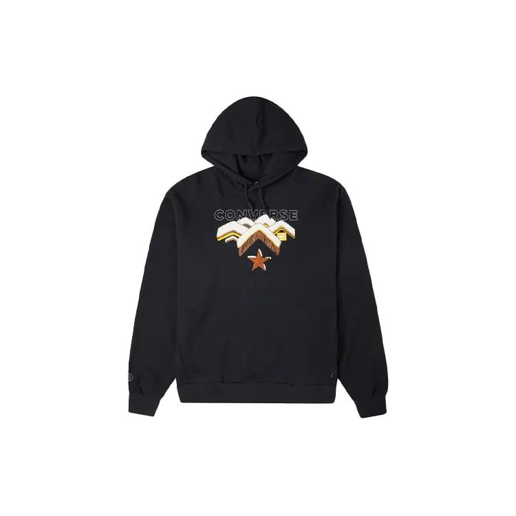 Converse Sweatshirts Men's Black Hooded Thickened Regular (Unisex) Sweatshirts 10023523 A02