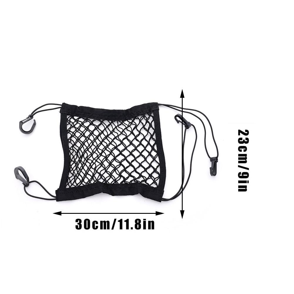 Motorcycle Luggage Net Hook Hold Bag Helmet Mesh Fuel Tank Storage Net High-Elastic Double Layer Bungee Net With 4 Strong Hooks