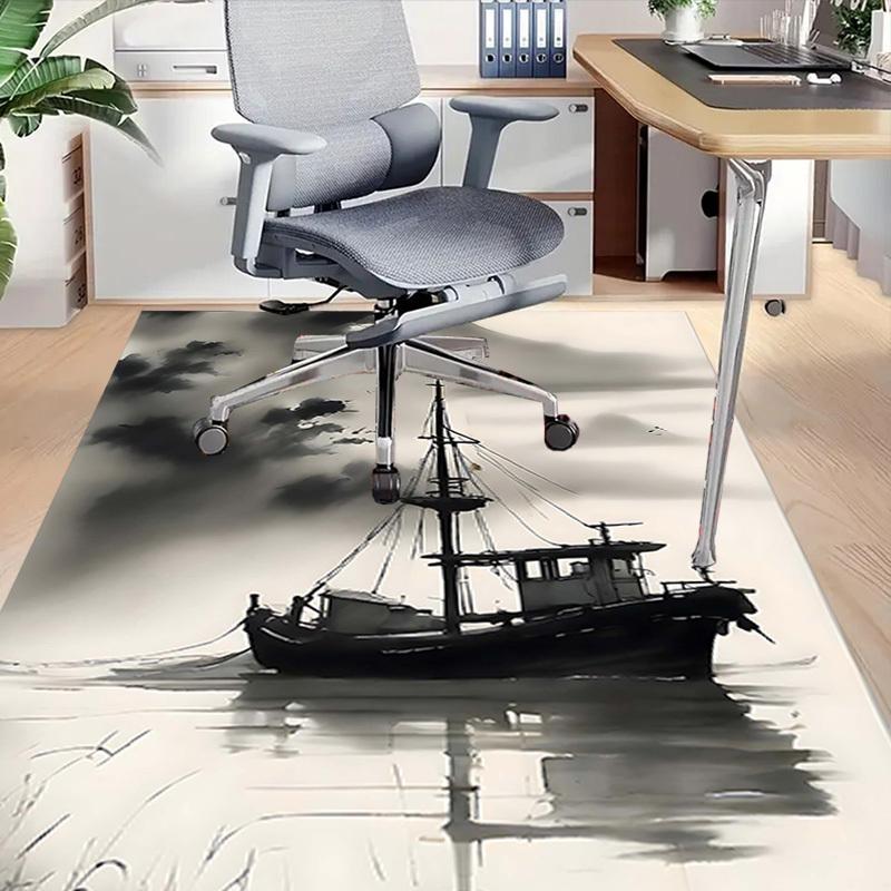 1PC boat ship Non-Slip Floor Carpet Compatible for Office&Living Room&Dining room - Flat-Weave Machine- Soft & Pattern-E272