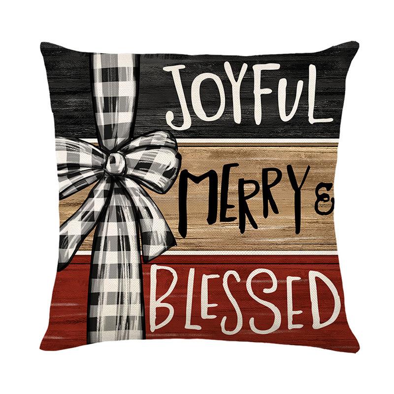 Christmas Atmosphere Pillow Cover Home Sofa Snowman Cushion Cover Holiday Decoration Bedroom