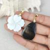 Natural Seashell Leaf Clavicle Chain with Camellia Pendant