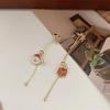 Moving Santa Claus Long Tassel Drop Earrings For Women Fashion Christmas Tree Snowflake Asymmetric Earring New Year Jewelry Gift