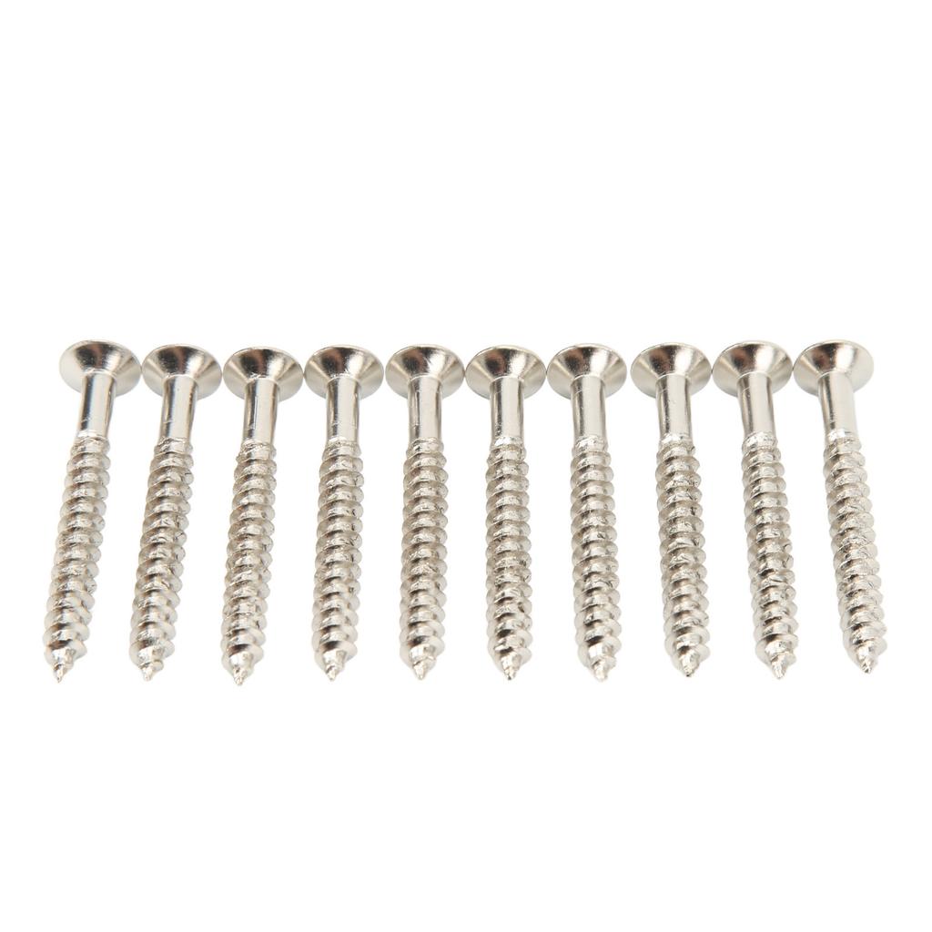 10 Pcs Guitar Neck Mounting Screws Iron Rustproof Corrosion Resistance Sturdy Neckplate Assembly Screw