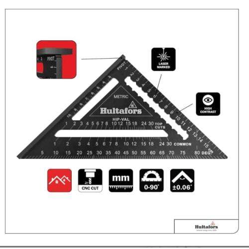 Hultafors Rafter Square MRS 180cm Protractor Circular Saw Guide Hultafors KaSD