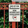 2D Flat, 1pc Vintage German Humorous Bathroom Aluminium Decorative Sign & Plaque, "DIES IST EIN Badezimmer KEINE INTERNETCAFÉ" for Home Kitchen