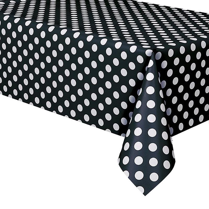 Disposable Polka Dot Tablecloth for Birthday Party - Rectangular PE Plastic