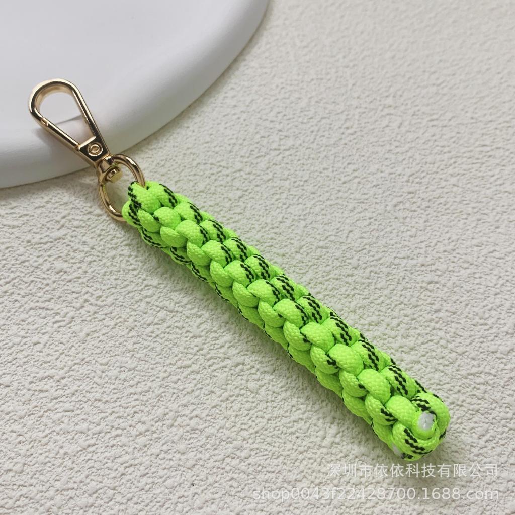 Miu family bag hanging cross-border explosive pure hand-woven pendant colorful fashionable unique shape braided rope car keychain