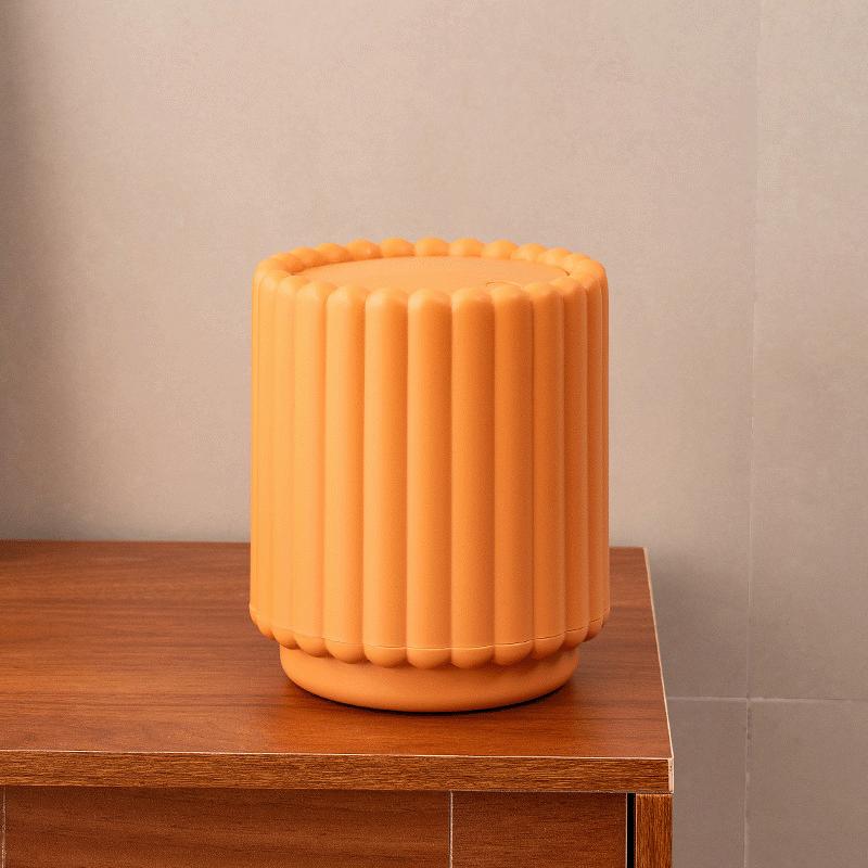 New 2026 Mini Desk Trash Can with Press Open Lid, Large Mouth Sunflower Design Household Waste Bin