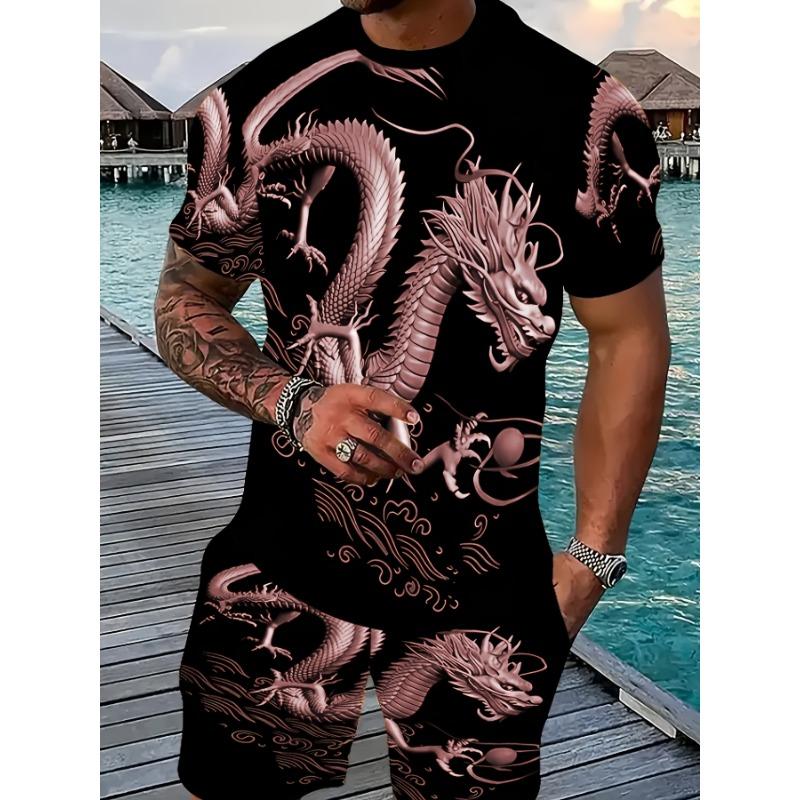 Summer Men's 3D Digital Print Set