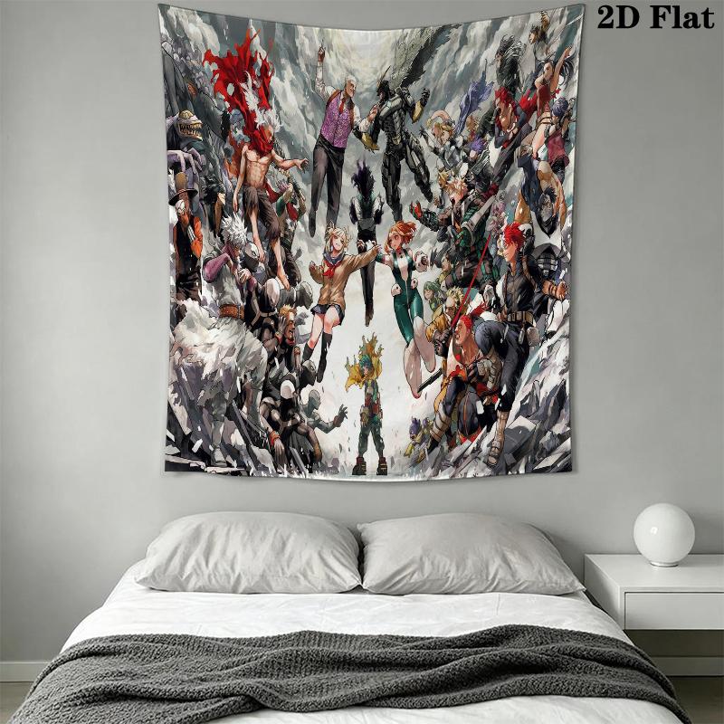 My Hero Academia Wall Tapestry Aesthetic Wall Hanging Printed Fabric Blanket Decorative Tapestries for Bedroom Living Room Home Decor