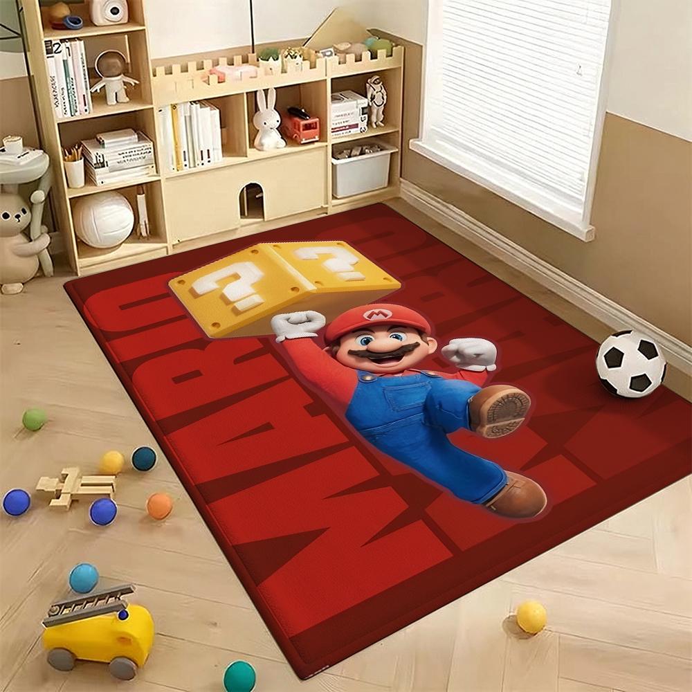Mario Kart World Tour Theme Rug Allseason Carpet For Living Room Bedroom Office Home Decor Great Holiday Gift
