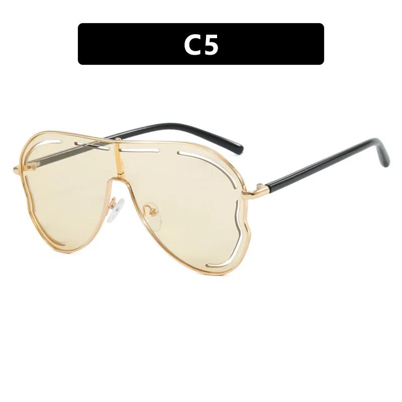 

Oversized Shield One-Piece Punk Sunglasses Luxury Square Sun Glasses for Women Personality Metal Big Frame Eyewear UV400