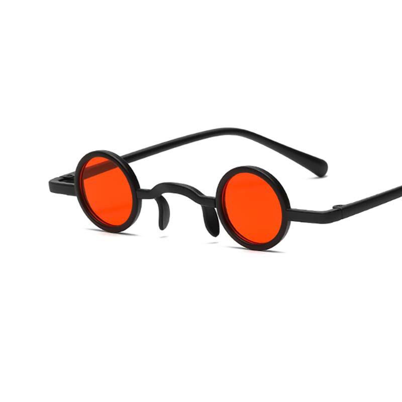 1Pc Retro Mini Sunglasses Round Men Plastic Frame Gold Black Red Small Round Framed Sun Glasses Popular Color Lens Sunglasses