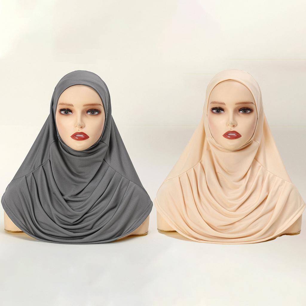 Large Plain Muslim Ethnic Scarf Women Hijab Islamic Muslim Hijab Instant Turban Arabic Scarfs Khimar Fashion Ramadan Headwraps