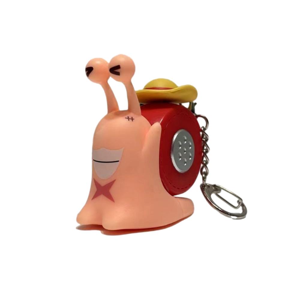 

Anime One Piece Den Den Mushi Model Toys Mini Cartoon Luffy Sabo Ace Snail Shaped Toy Can Sound Recording Toys Keychain Pendant