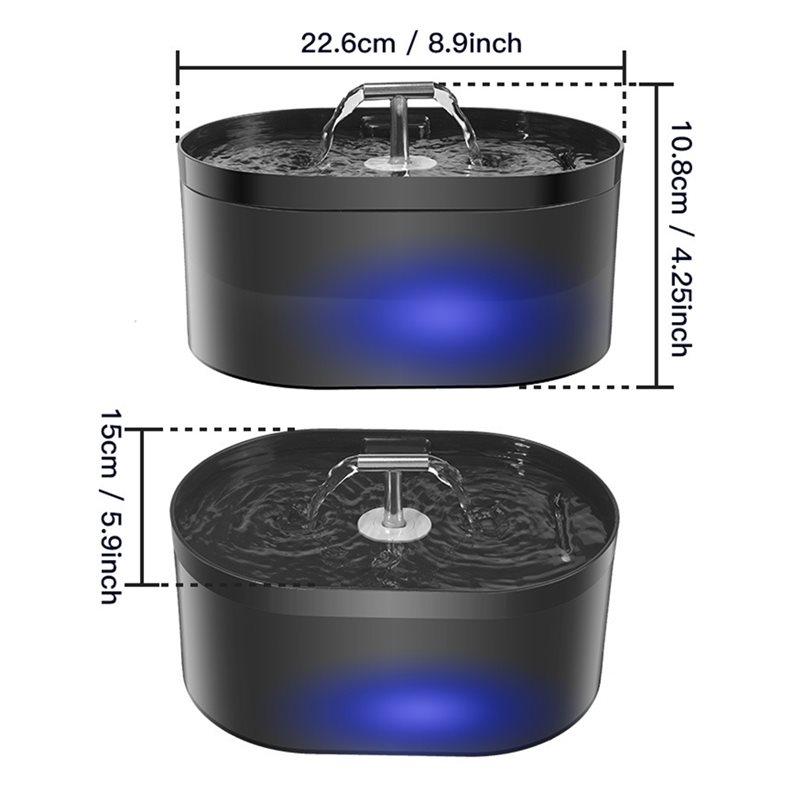 CYCLI-Pet Water Dispenser With Filter, 2.2L T-Shaped Cat Water Fountain Ultra Quiet Water Pump Dog Drinking Fountain For Cats