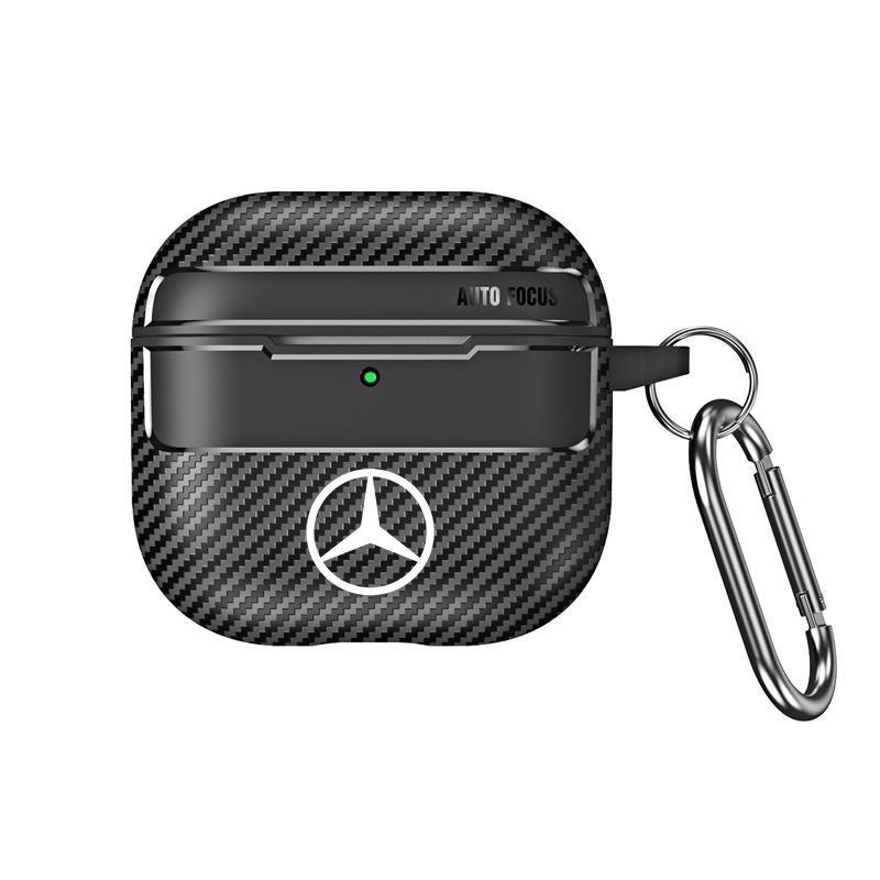 REE4 Earphone Case For Airpods Bluetooth Headset Protection Shell With Carabiner For Mercedes Benz GLC GLB GLE GLS W212 W205 Stickers