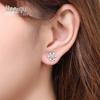 S925 Silver Zircon Snowflake Stud Earrings - Korean Style Christmas Gift for Girls