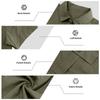 Camicia da lavoro a maniche corte da uomo con due tasche in cotone e lino per uso casual quotidiano