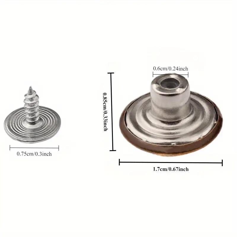 10PCS/Pack 17mm Jeans Waist Buttons Adjustable Nail Free Waist Extenders Buttons Detachable Clothing Buckle With Screwdriver