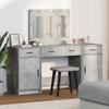 Makeup Table with Mirror Lighting (3 pcs) Gray Particleboard